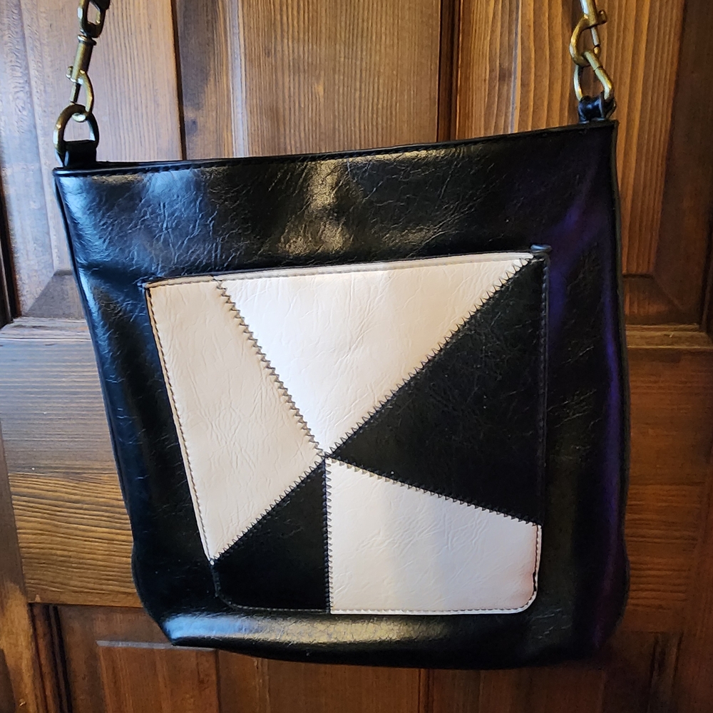 Universal Thread Black And White Patchwork Should… - image 1